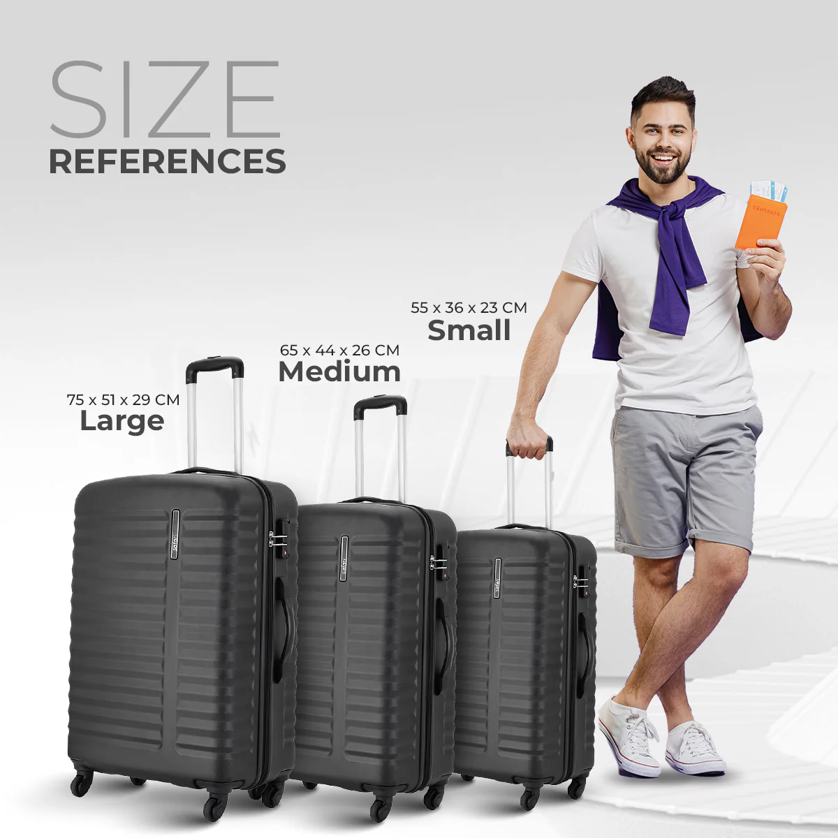 Safari Aerodyne Black Lightweight Trolley Bag with TSA Lock and Airline Compliant Sizing - Image 12