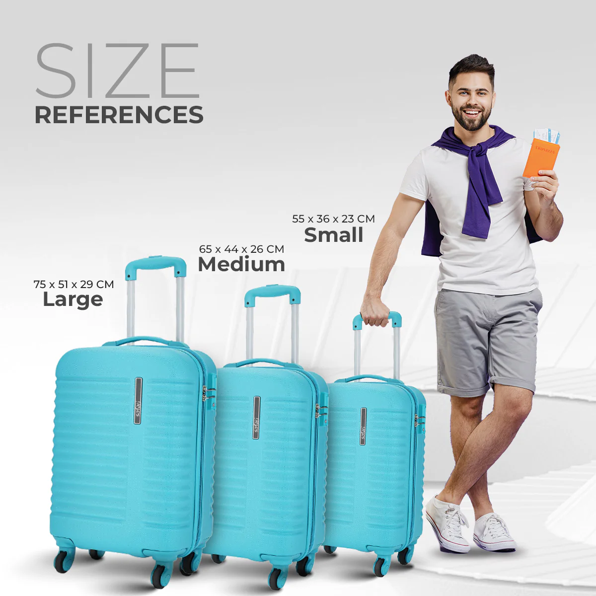 Safari Aerodyne Cyan Lightweight Trolley Bag with TSA Lock and Airline Compliant Sizing - Image 11