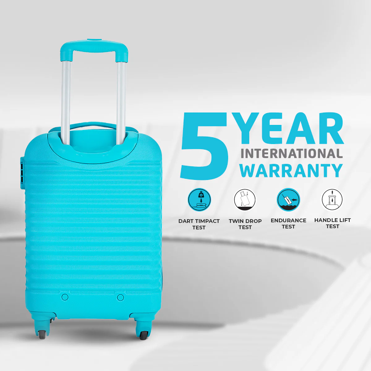 Safari Aerodyne Cyan Lightweight Trolley Bag with TSA Lock and Airline Compliant Sizing - Image 12