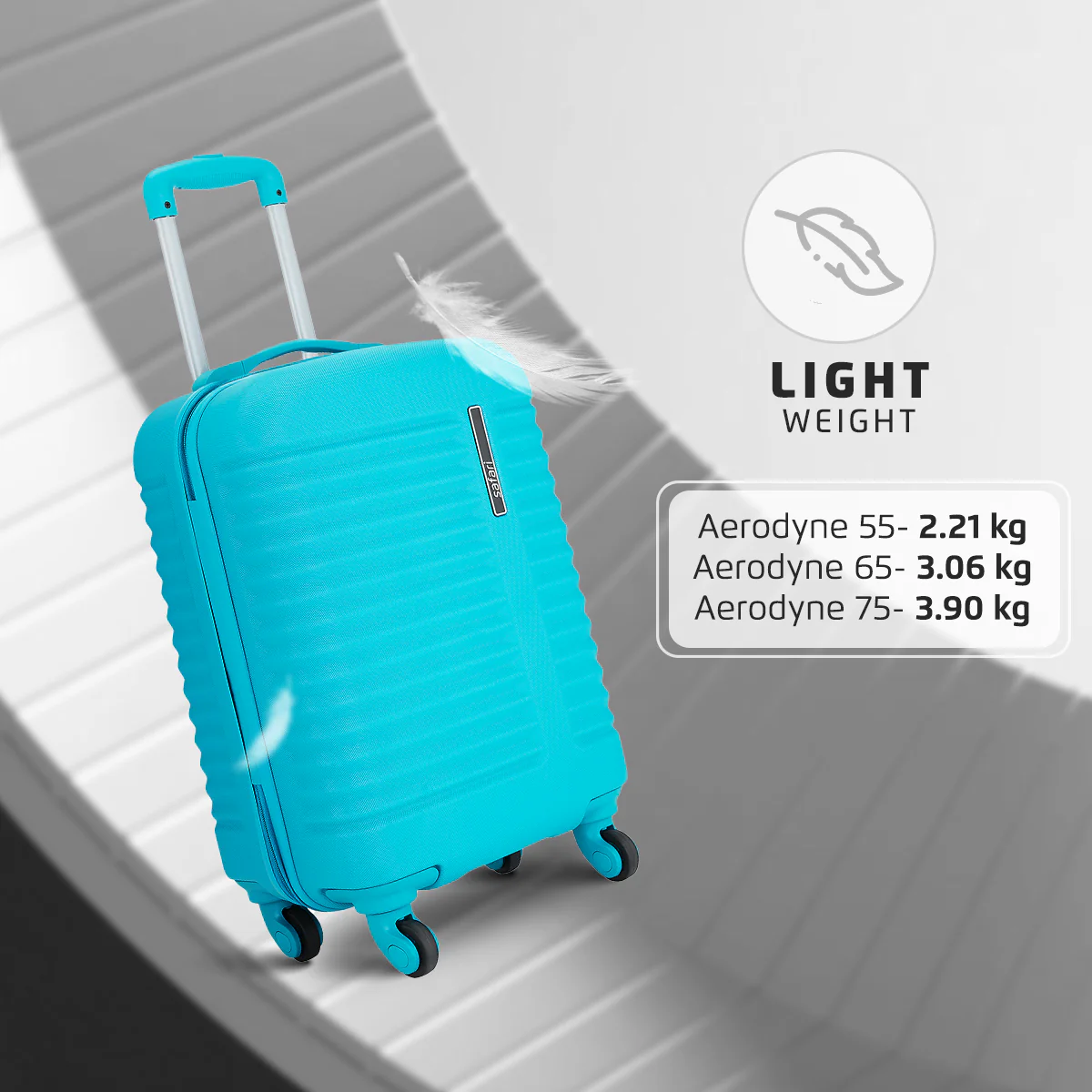 Safari Aerodyne Cyan Lightweight Trolley Bag with TSA Lock and Airline Compliant Sizing - Image 4