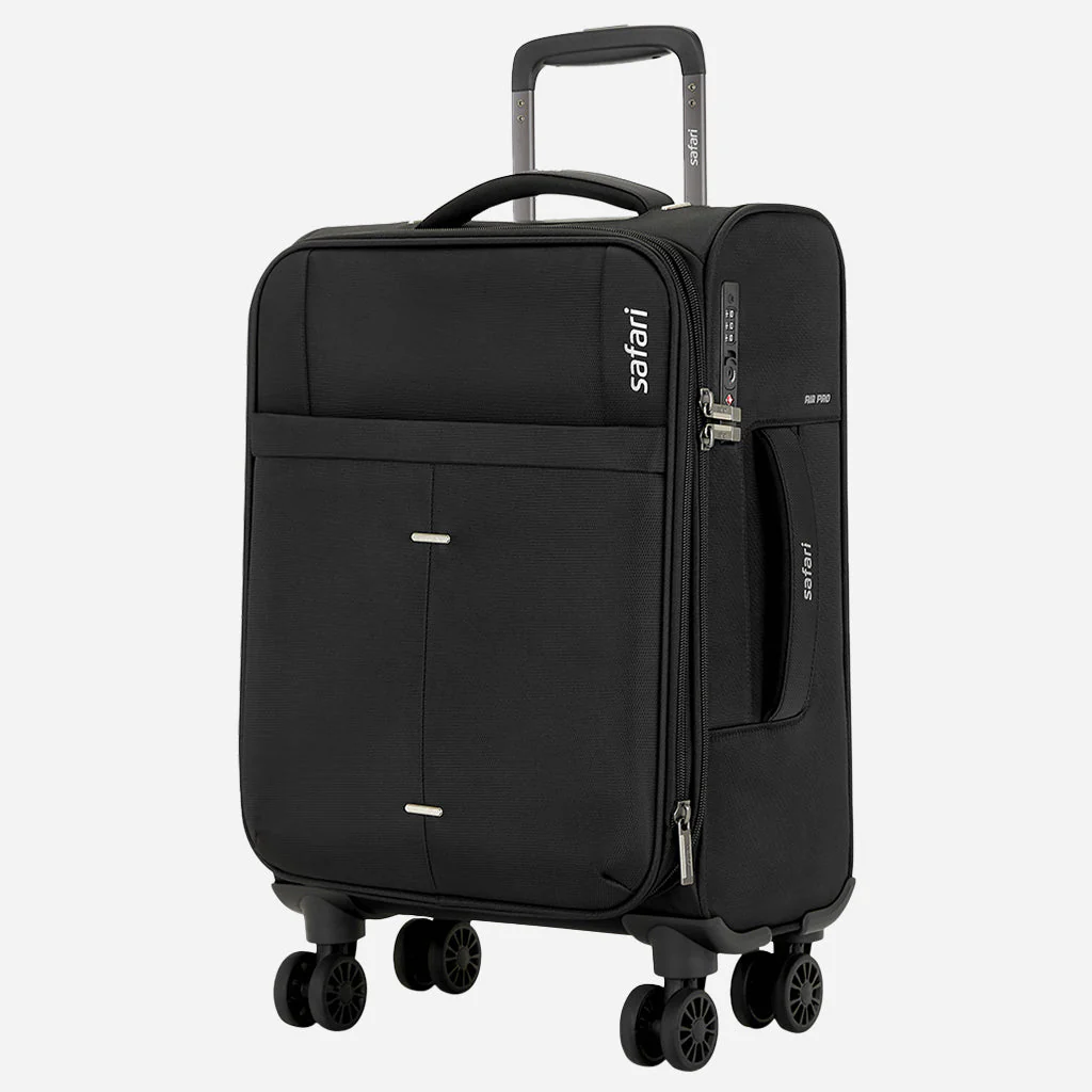 Safari Airpro Set of 3 Black Lightweight Trolley Bags with 360° Wheels - Image 9