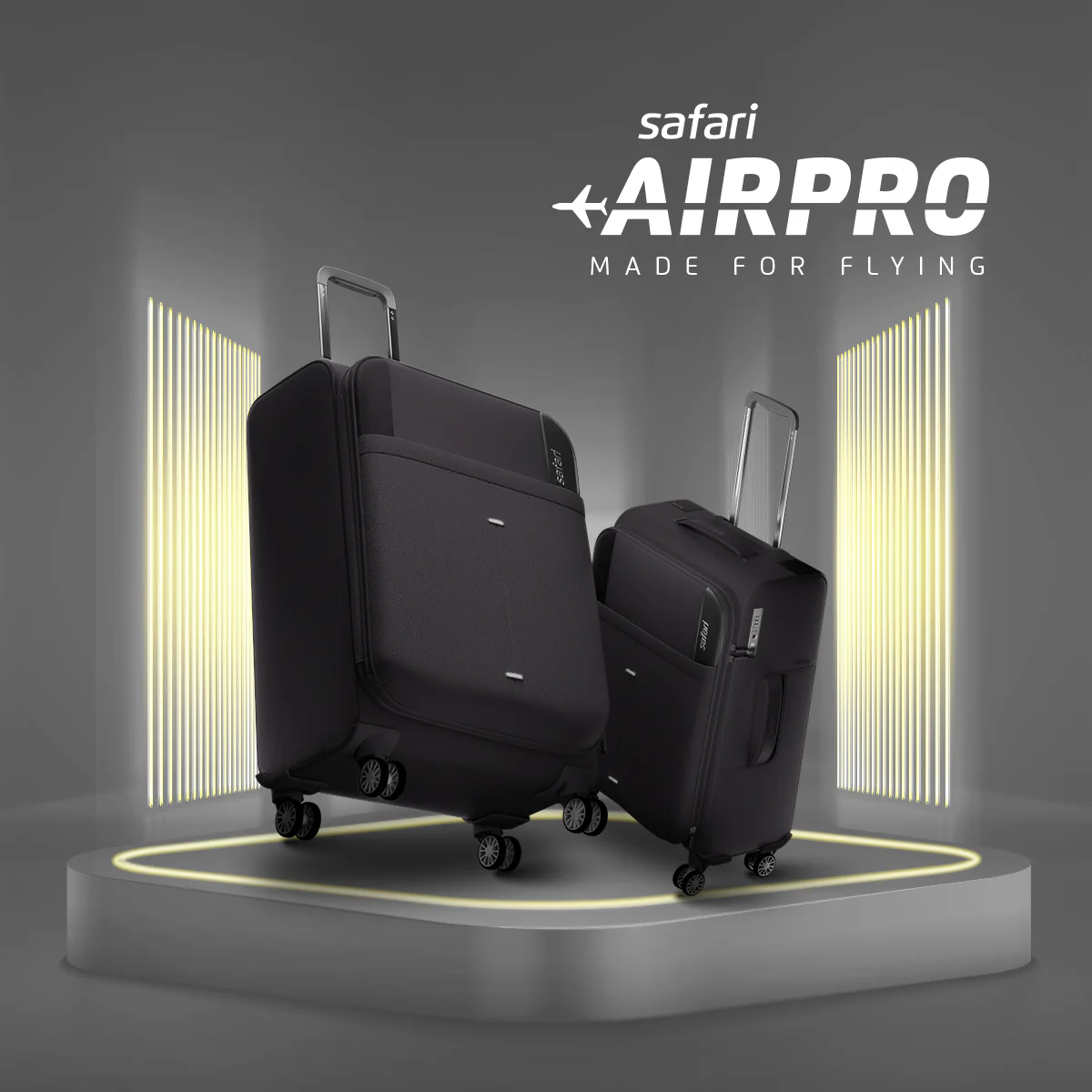 Safari Airpro 40% Lighter Black Trolley Bag with Dual Wheels, Detailed interiors and Expander - Image 24