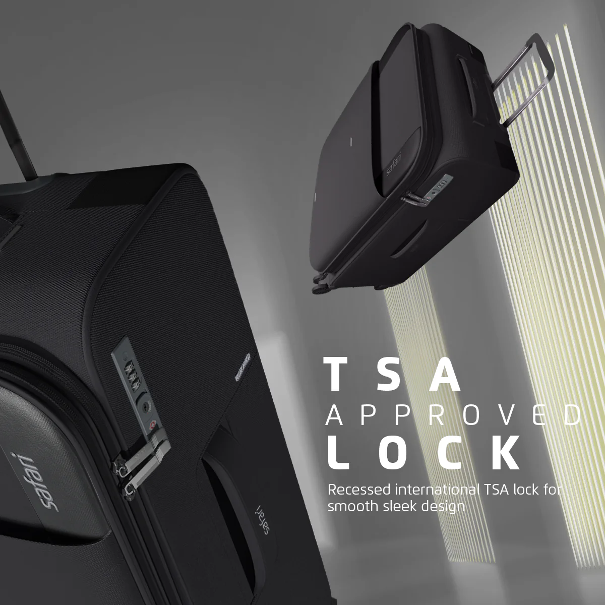 Safari Airpro 40% Lighter Black Trolley Bag with Dual Wheels, Detailed interiors and Expander - Image 5