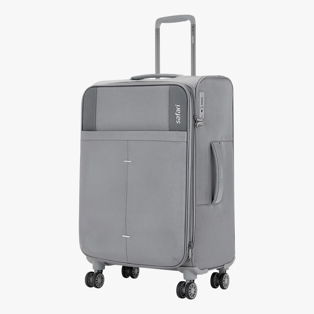 Safari Airpro 40% Lighter Grey Trolley Bag with Dual Wheels, Detailed interiors and Expander - Image 12