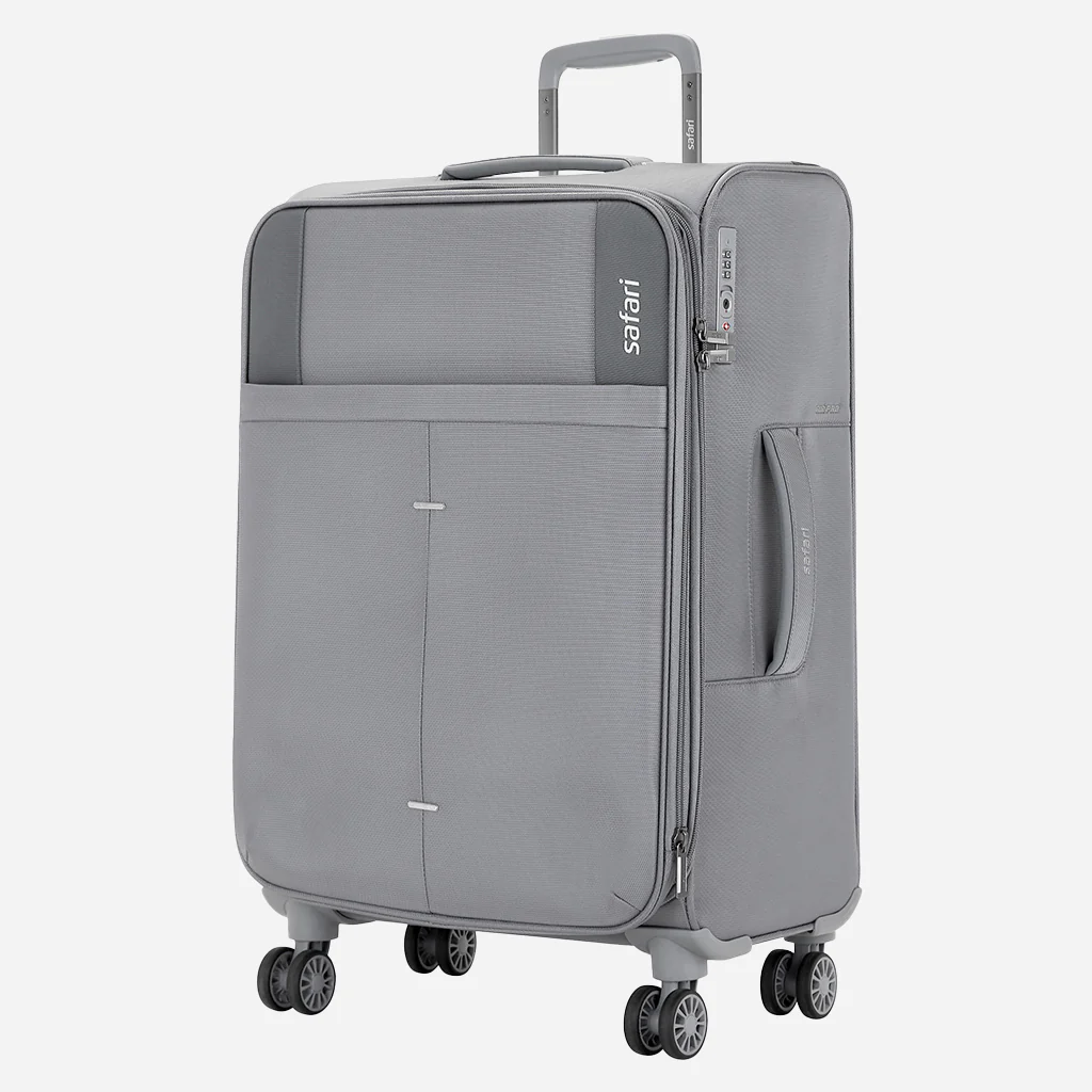 Safari Airpro 40% Lighter Grey Trolley Bag with Dual Wheels, Detailed interiors and Expander - Image 23