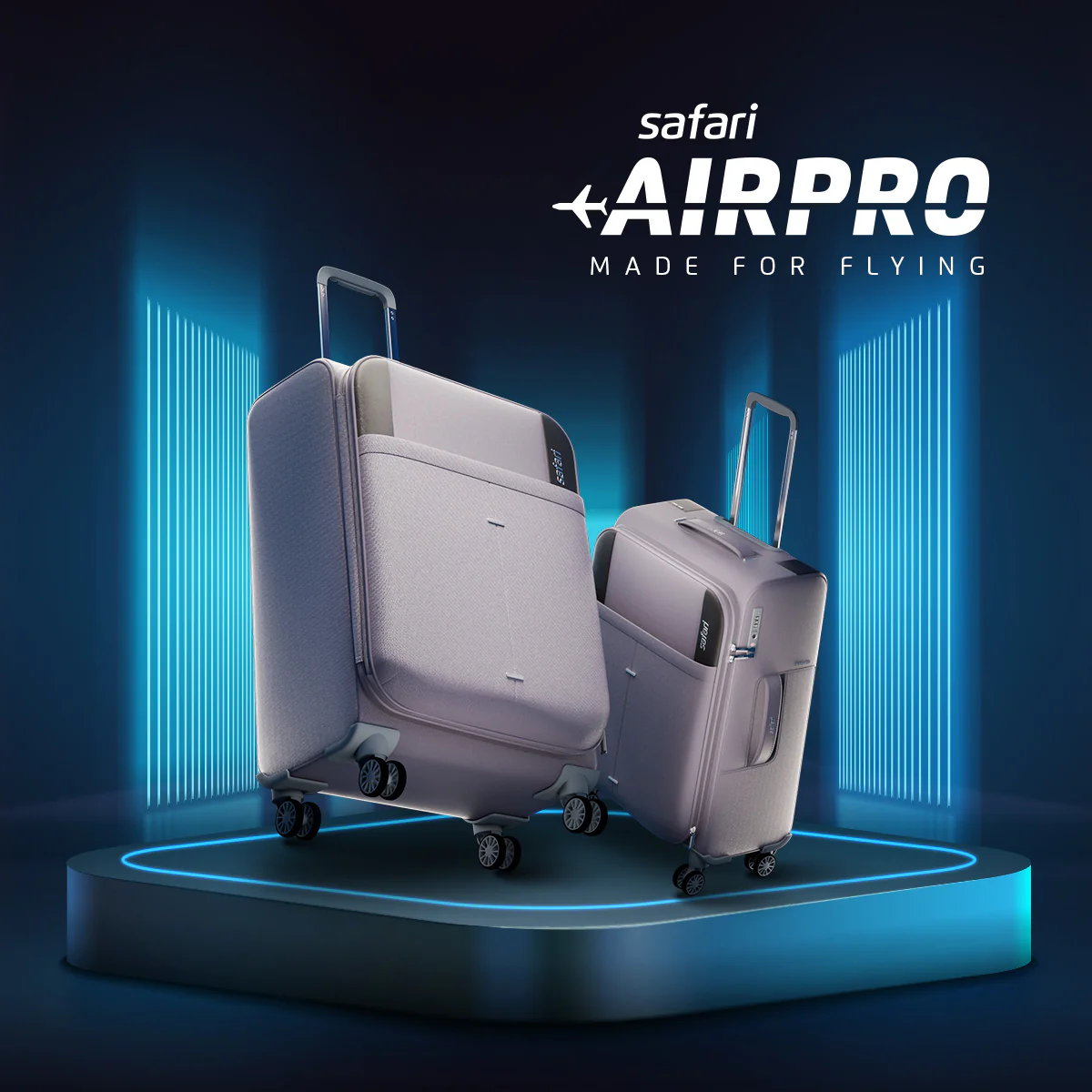 Safari Airpro 40% Lighter Grey Trolley Bag with Dual Wheels, Detailed interiors and Expander - Image 24