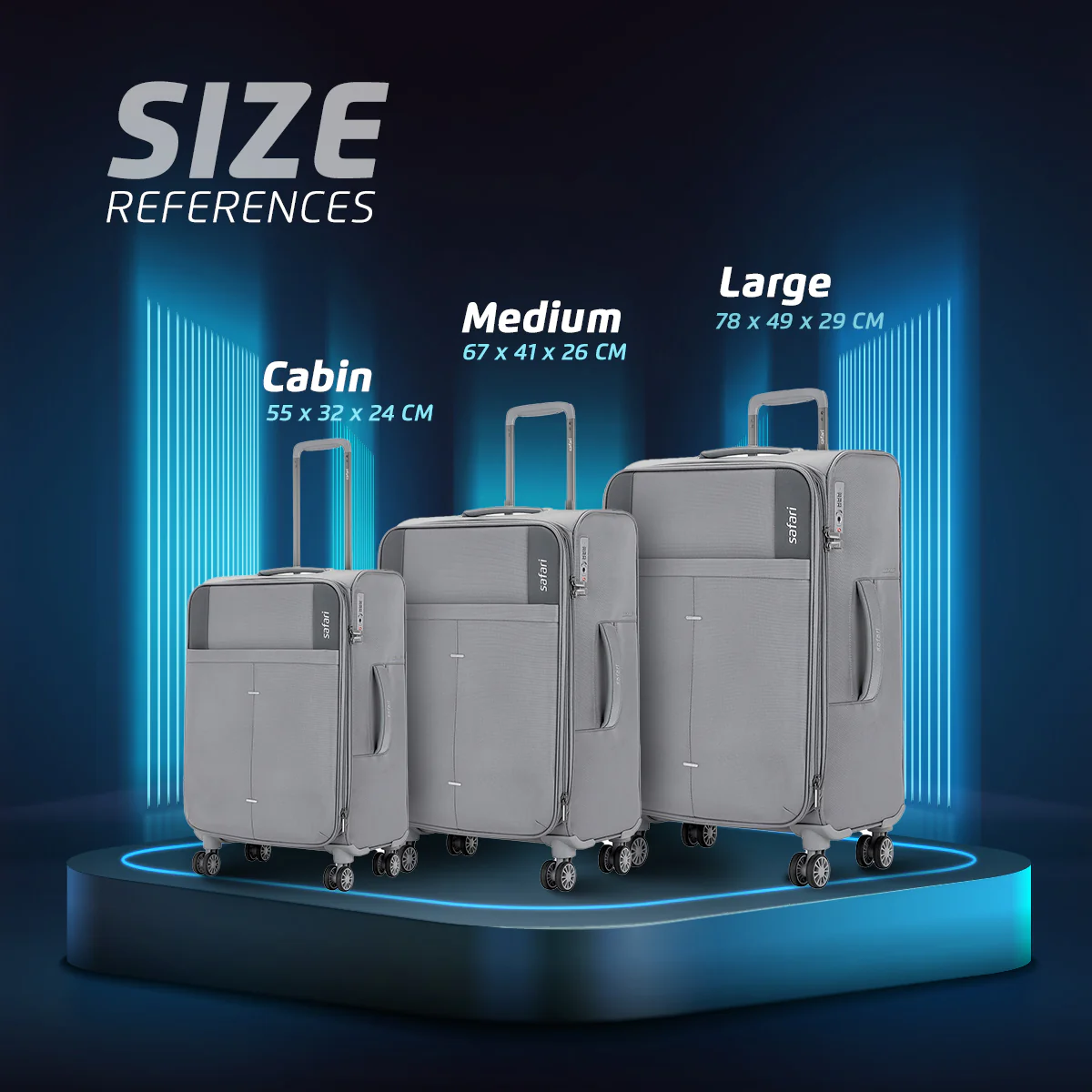 Safari Airpro 40% Lighter Grey Trolley Bag with Dual Wheels, Detailed interiors and Expander - Image 7