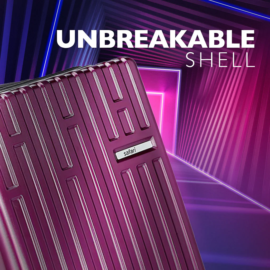 Safari Cargo Max Set of 3 Magenta Purple Expandable Trolley Bags with Dual Wheels & Anti Theft Zipper - Image 6