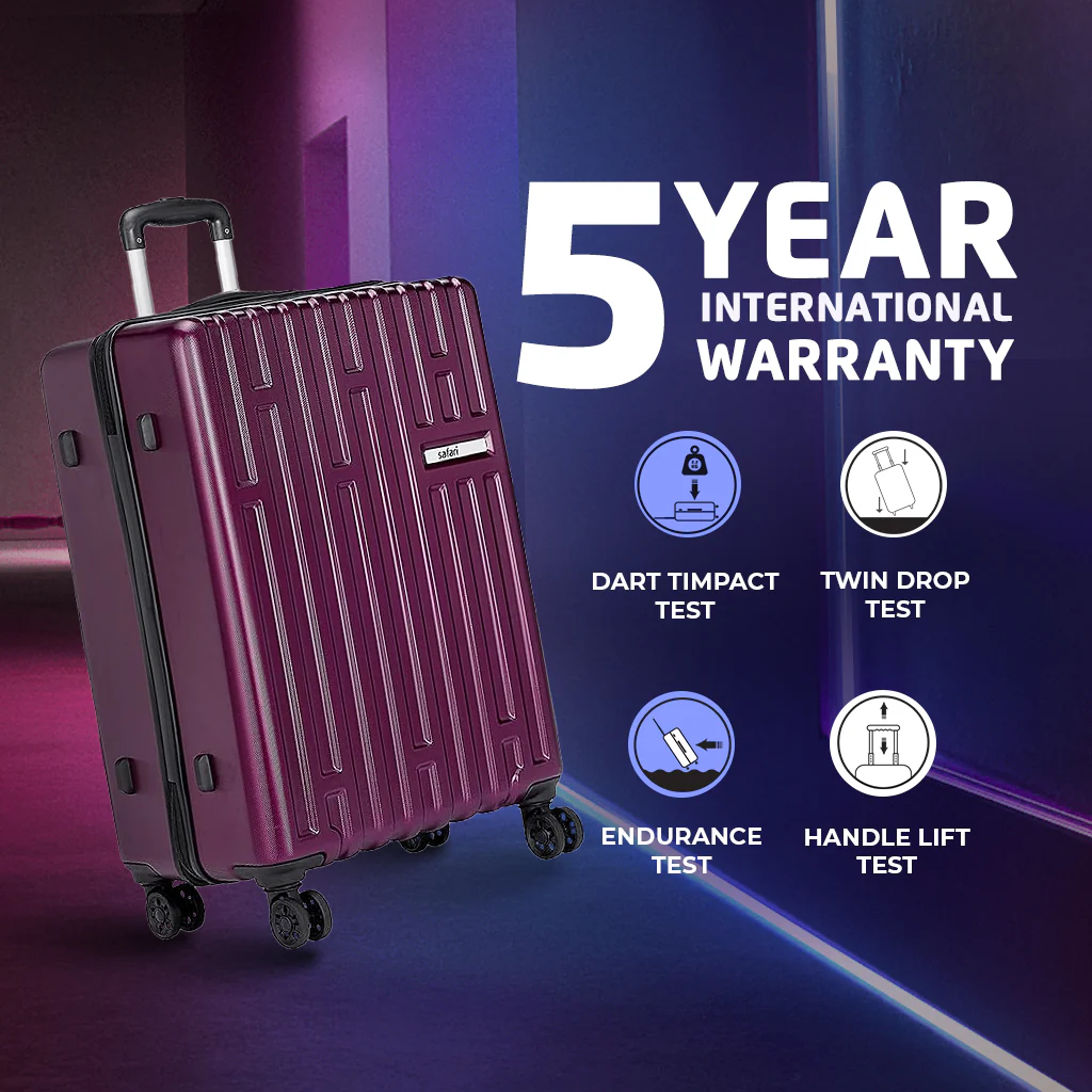 Safari Cargo Max Magenta Purple Expandable Trolley Bag with Premium Interior & Anti Theft Zipper - Image 9