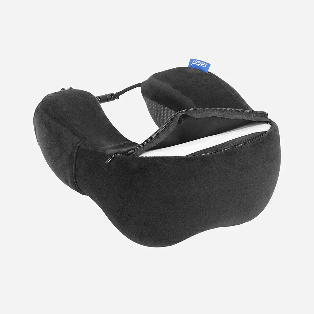 Safari Curve Ergonomic Neckpillow with Removable Cover - Black - Image 4