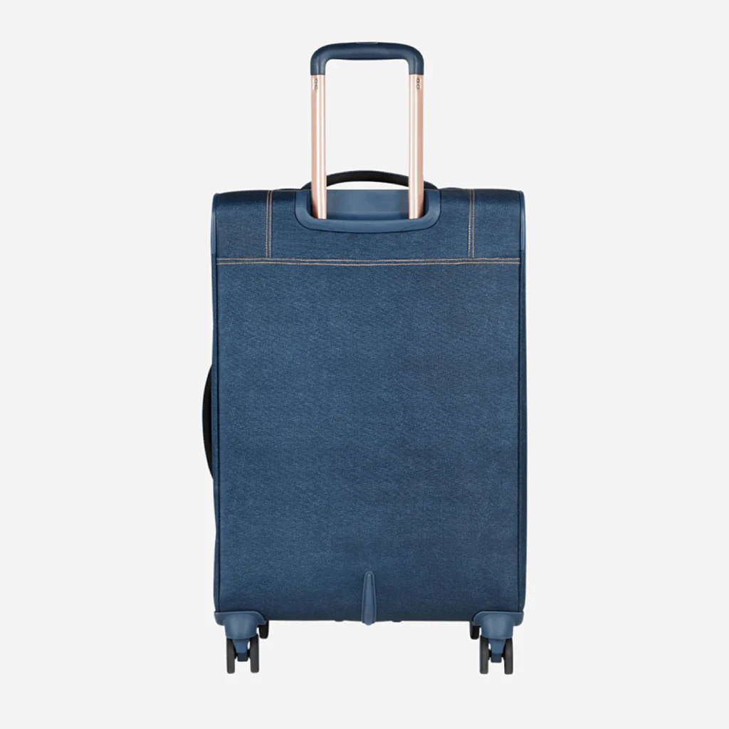 Safari Denim Plus Navy Blue Trolley Bag with Dual Wheels - Image 13
