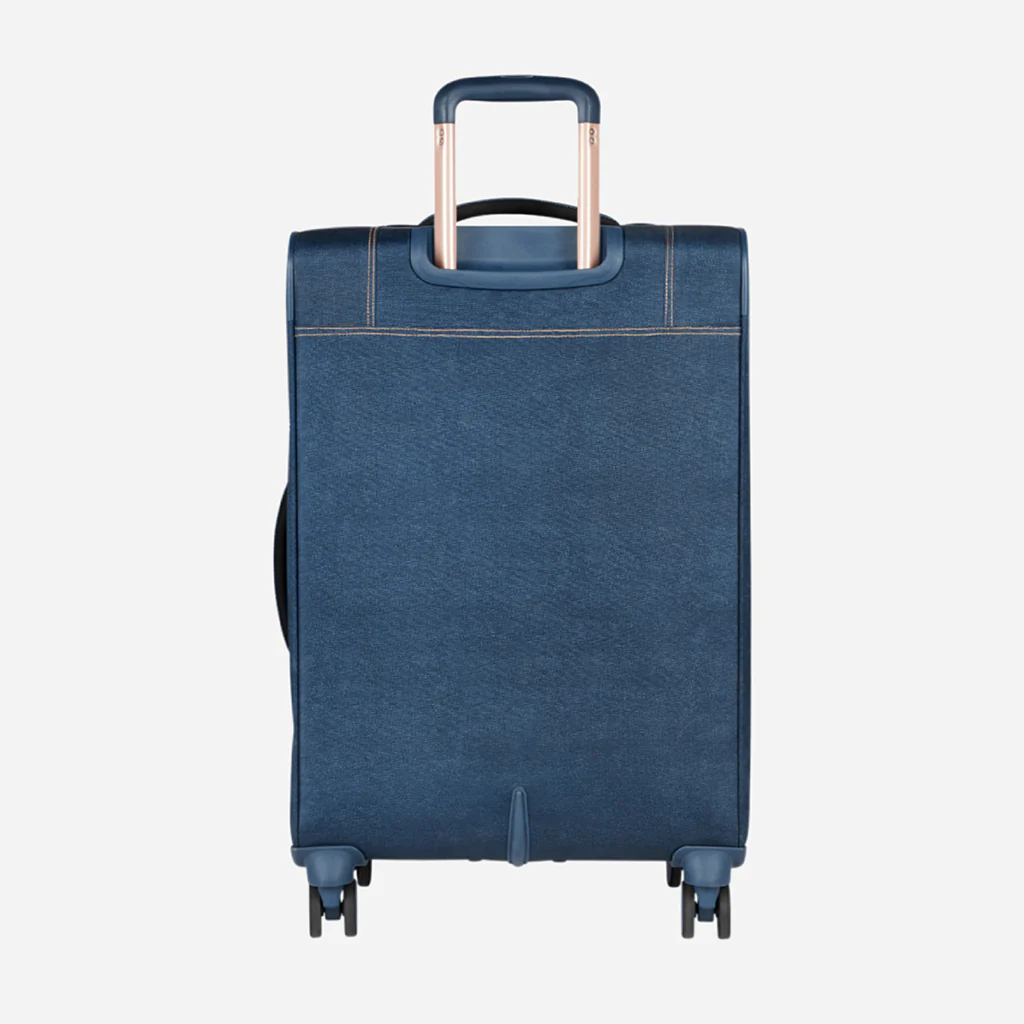 Safari Denim Plus Navy Blue Trolley Bag with Dual Wheels - Image 21