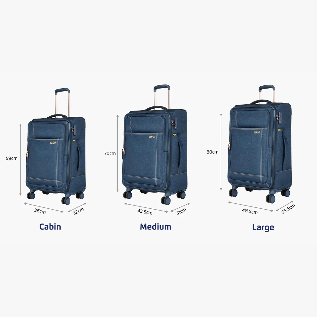 Safari Denim Plus Navy Blue Trolley Bag with Dual Wheels - Image 27
