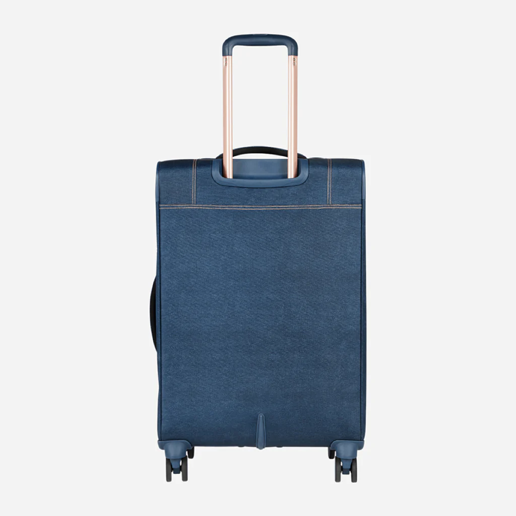 Safari Denim Plus Navy Blue Trolley Bag with Dual Wheels - Image 5