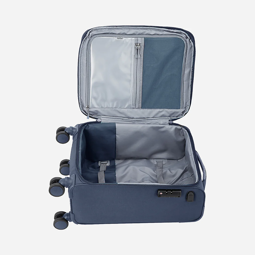 Safari Harmony Blue Trolley Bag with Anti Theft Zipper - Image 7