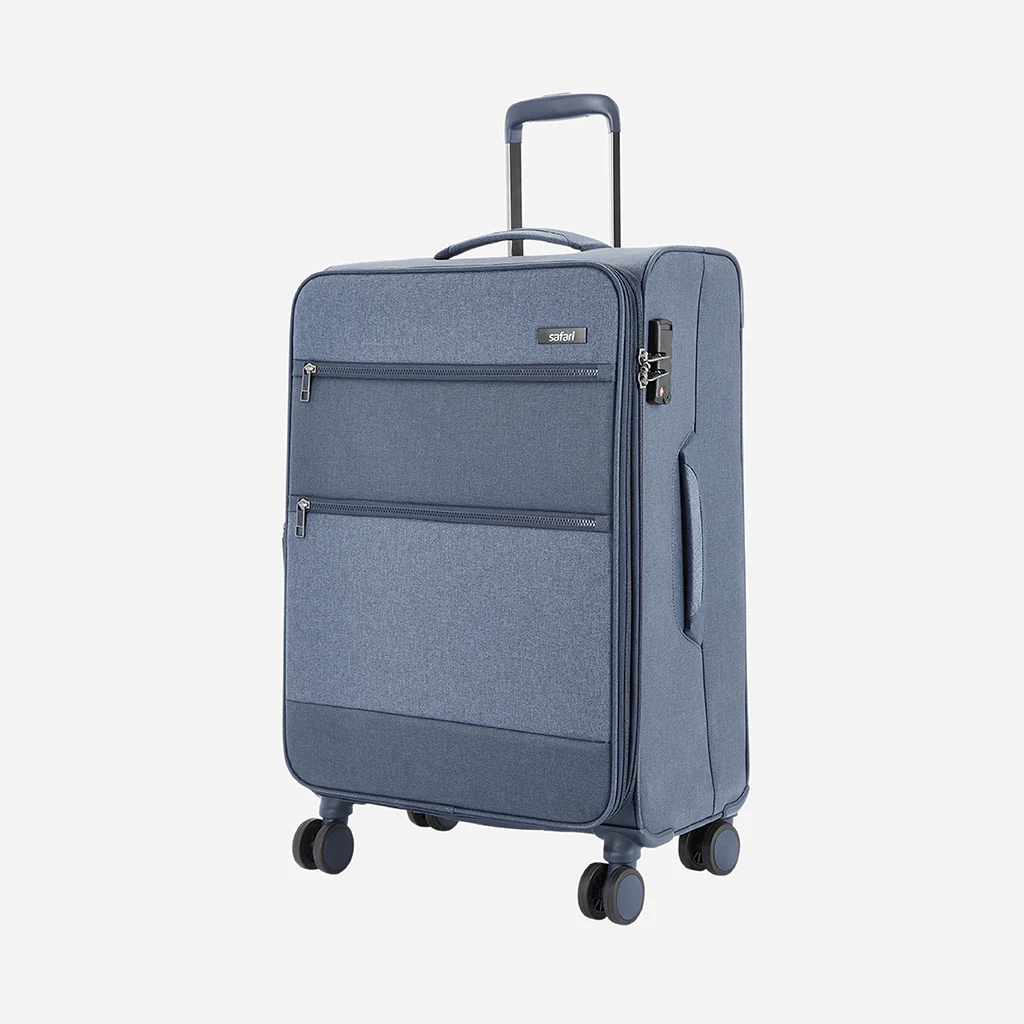 Safari Harmony Blue Trolley Bag with Anti Theft Zipper - Image 8