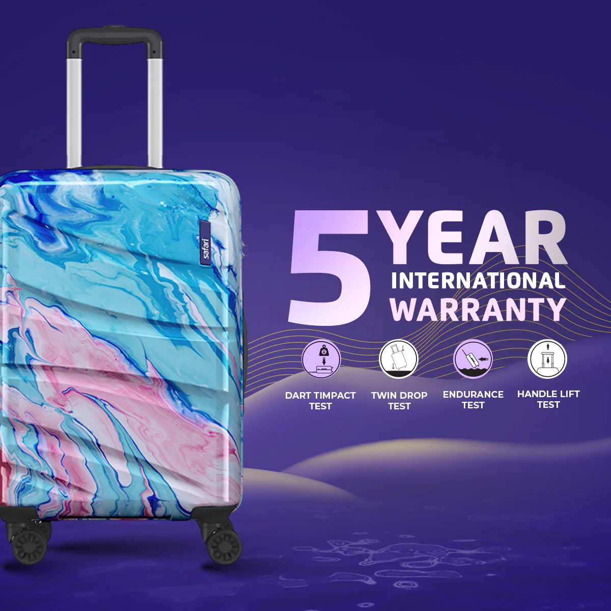 Safari Hue Printed Trolley Bag with Dual Wheels - Image 23