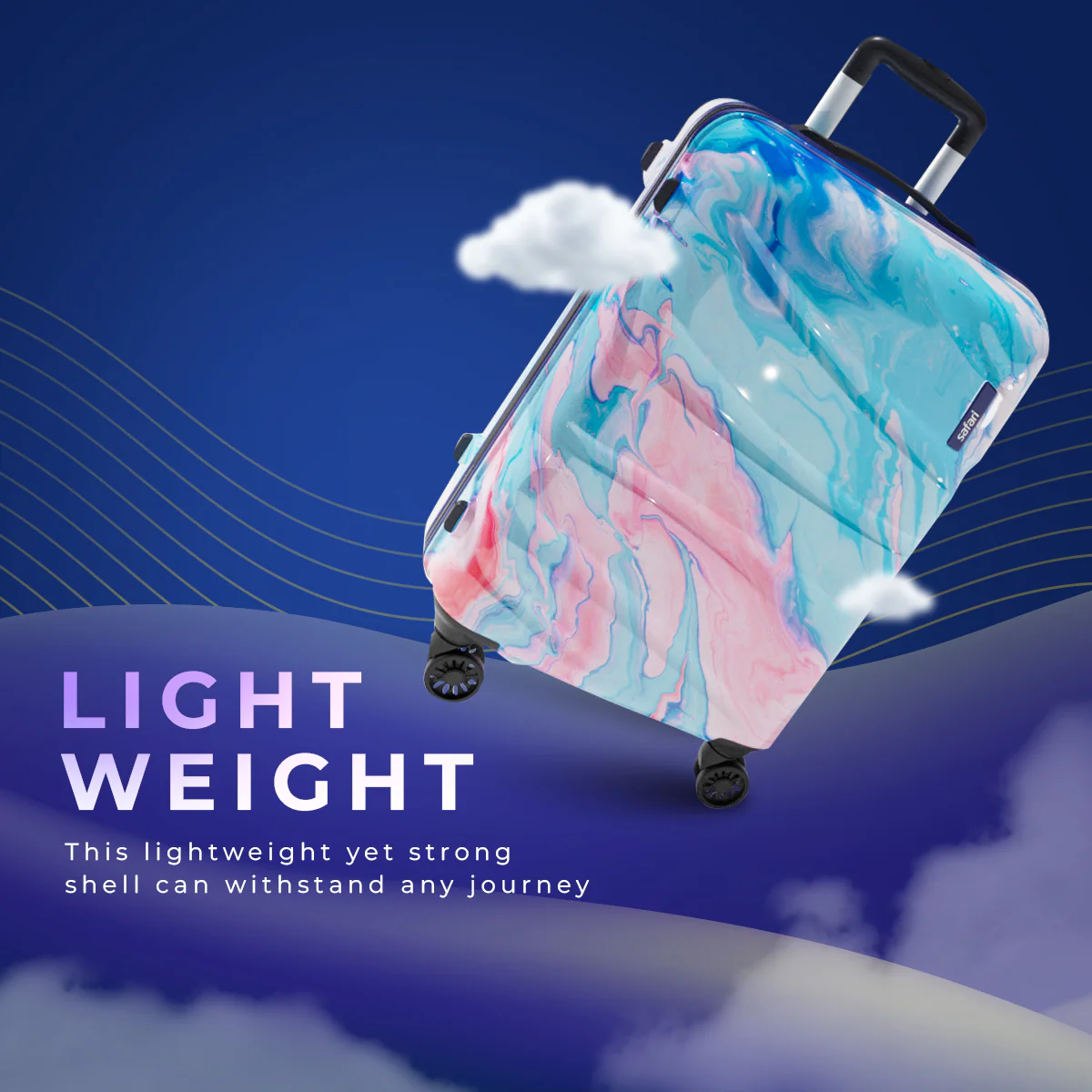 Safari Hue Printed Trolley Bag with Dual Wheels - Image 35