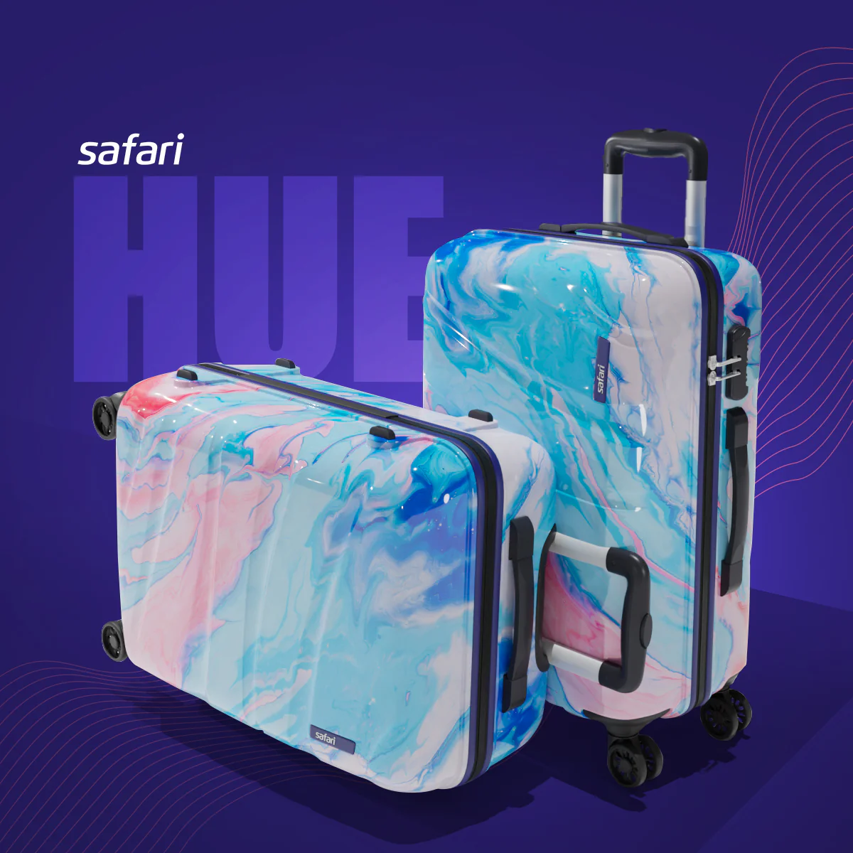 Safari Hue Printed Trolley Bag with Dual Wheels - Image 6