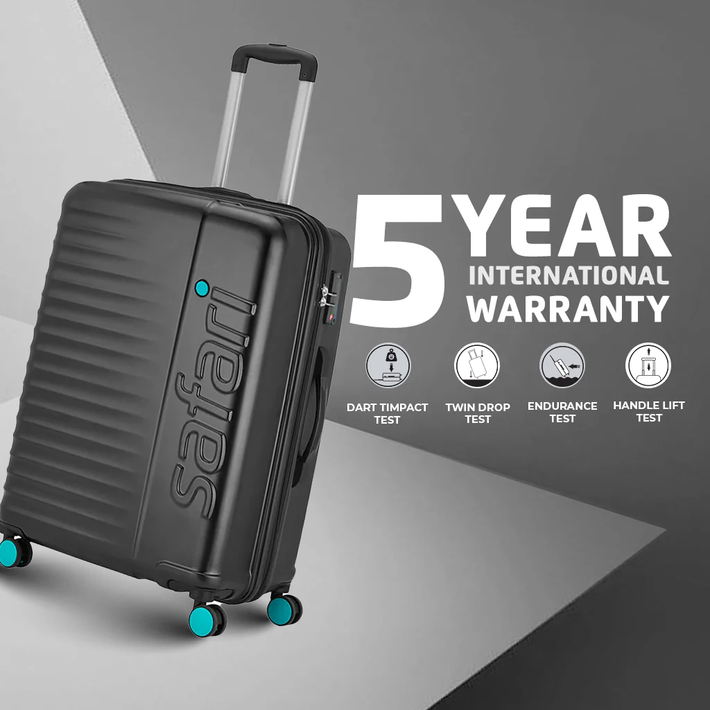 Safari Ignite Black Trolley Bag with TSA Lock & Dual Wheels - Image 9