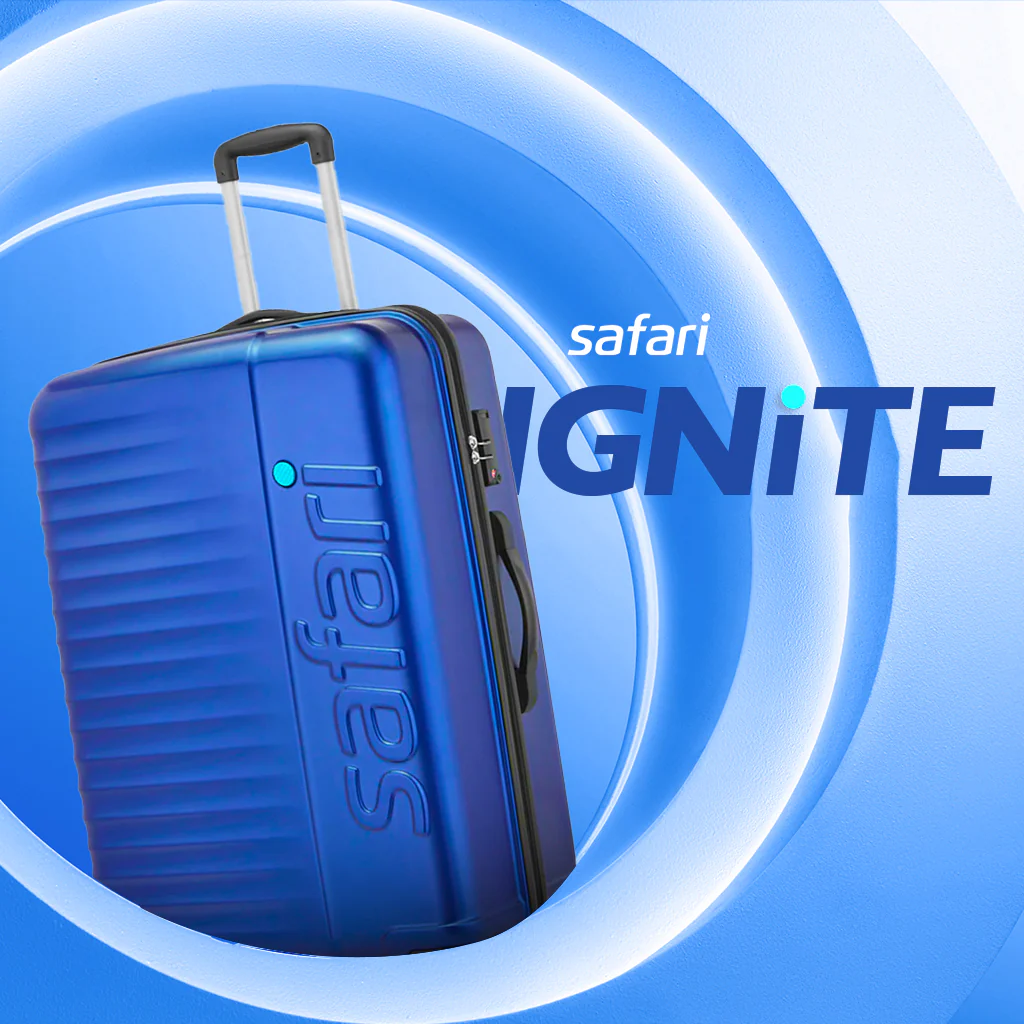 Safari Ignite Blue Anti Theft Trolley Bag with TSA lock and Dual Wheels - Image 14