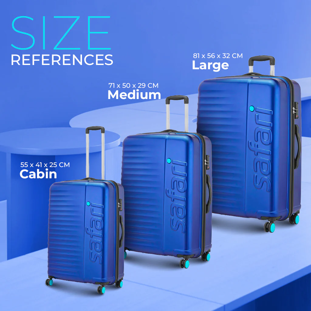 Safari Ignite Blue Anti Theft Trolley Bag with TSA lock and Dual Wheels - Image 20