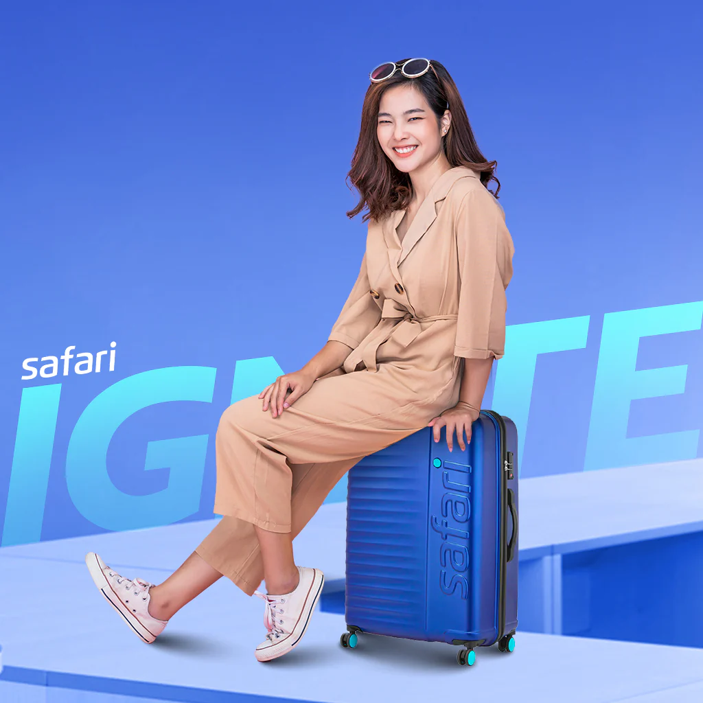 Safari Ignite Blue Anti Theft Trolley Bag with TSA lock and Dual Wheels - Image 31