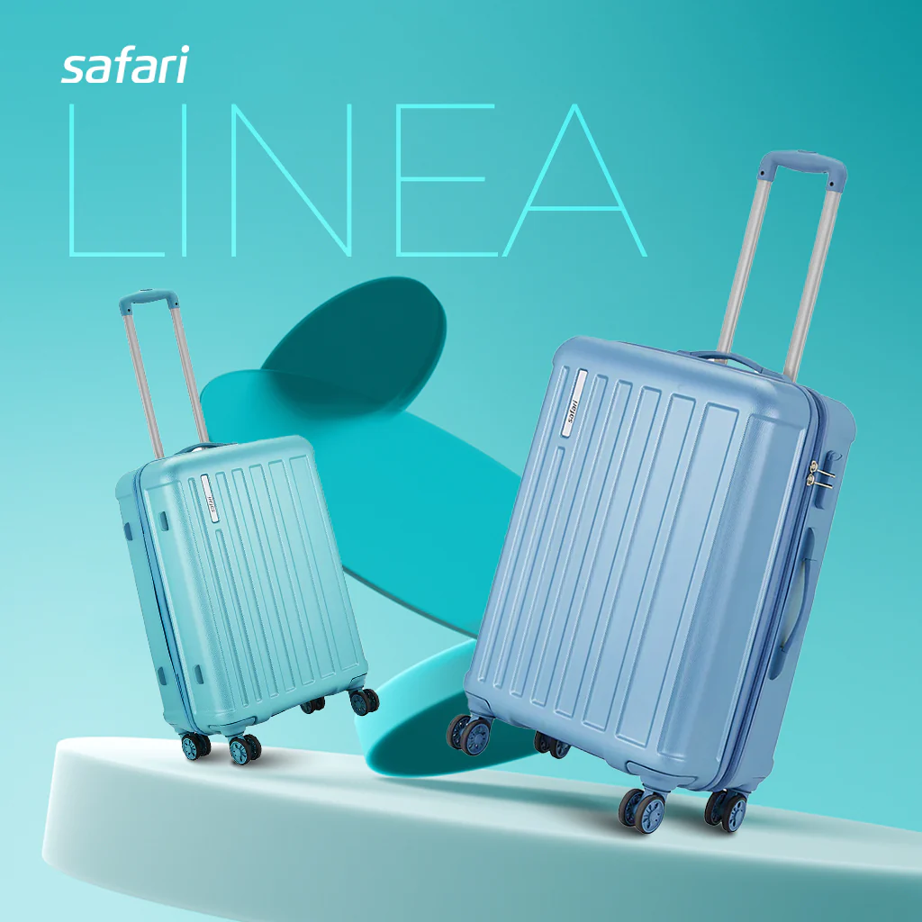 Safari Linea Pearl Blue Trolley Bag with Dual Wheels - Image 18