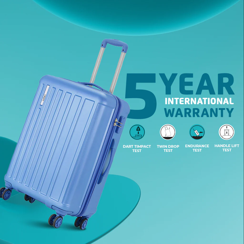 Safari Linea Pearl Blue Trolley Bag with Dual Wheels - Image 9