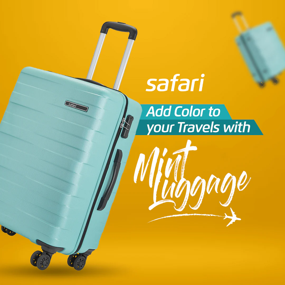 Safari Mint Spearmint Trolley Bag with Dual Wheels - Image 17