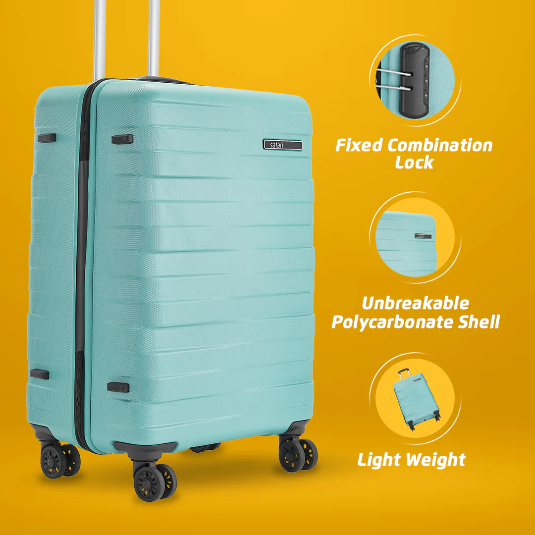 Safari Mint Spearmint Trolley Bag with Dual Wheels - Image 20