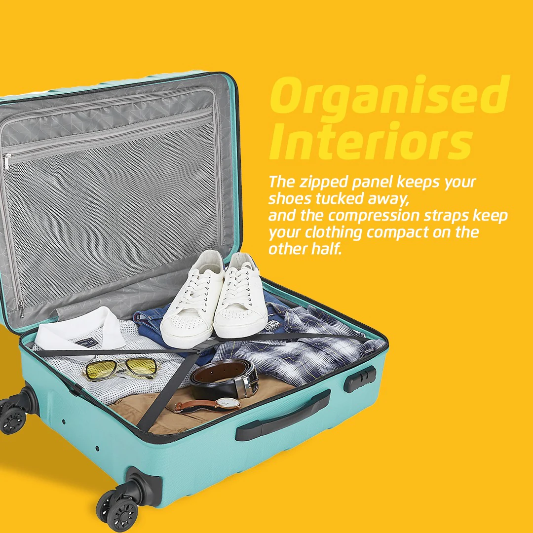 Safari Mint Spearmint Trolley Bag with Dual Wheels - Image 6