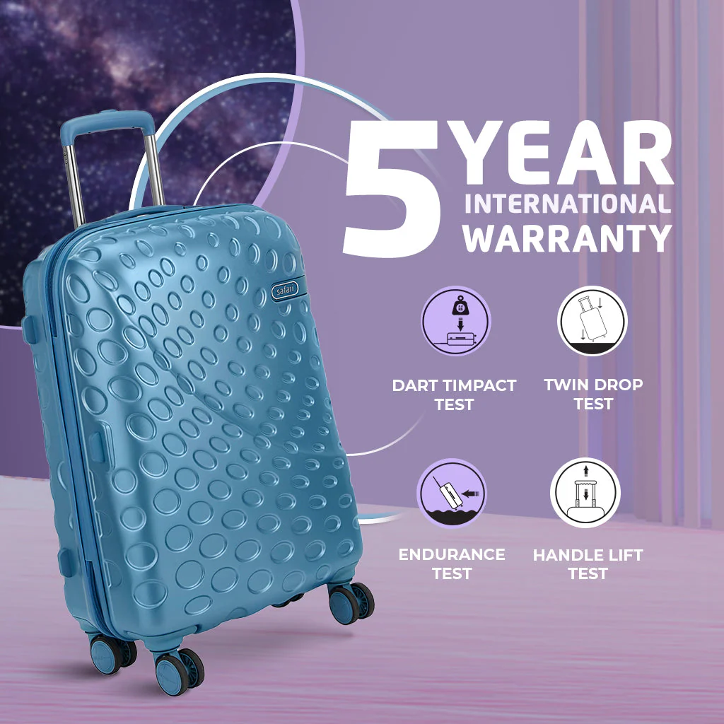 Safari Orbit Set of 3 Pearl Blue Trolley Bags with Premium Interior, Wet Pouch & Anti Theft Zipper - Image 9