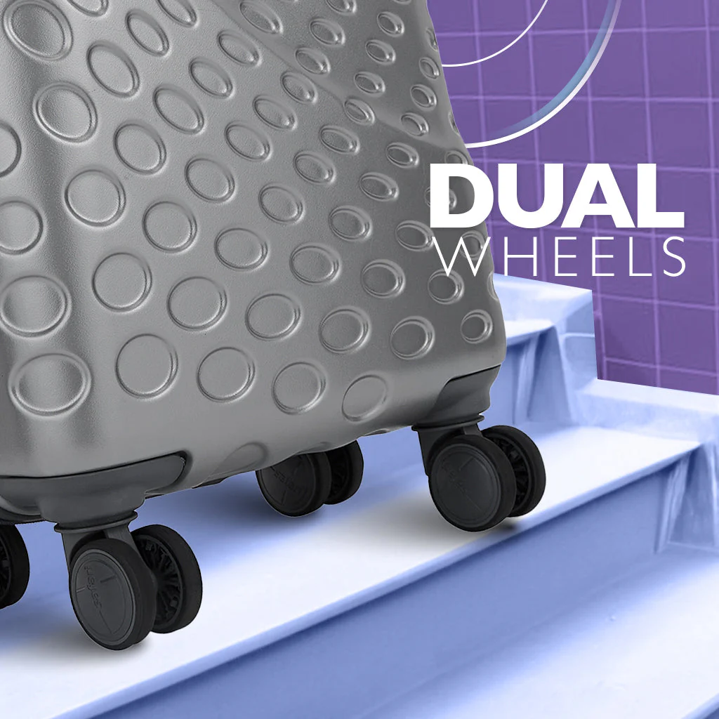 Safari Orbit Set of 3 Silver Trolley Bags with Dual Wheels & Anti Theft Zipper - Image 4