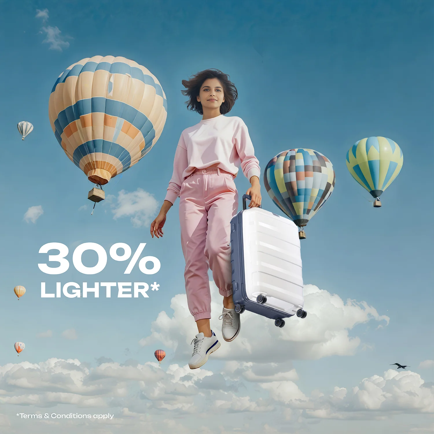 Safari Aeroglide Trolley Bag with TSA lock and Anti-Theft Zipper White - Image 8