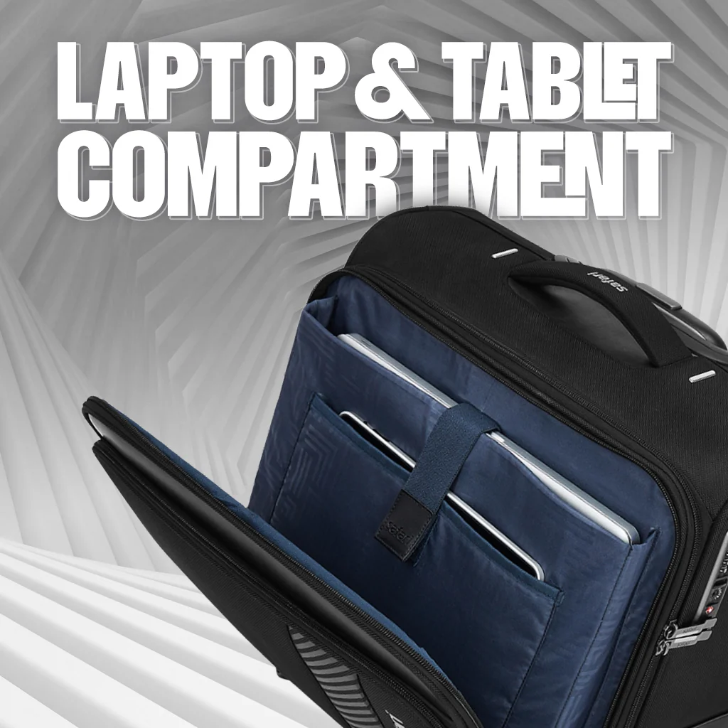 Safari Ascent Black Overnighter Laptop Trolley Bag with TSA Lock and Laptop Compartment - Image 4