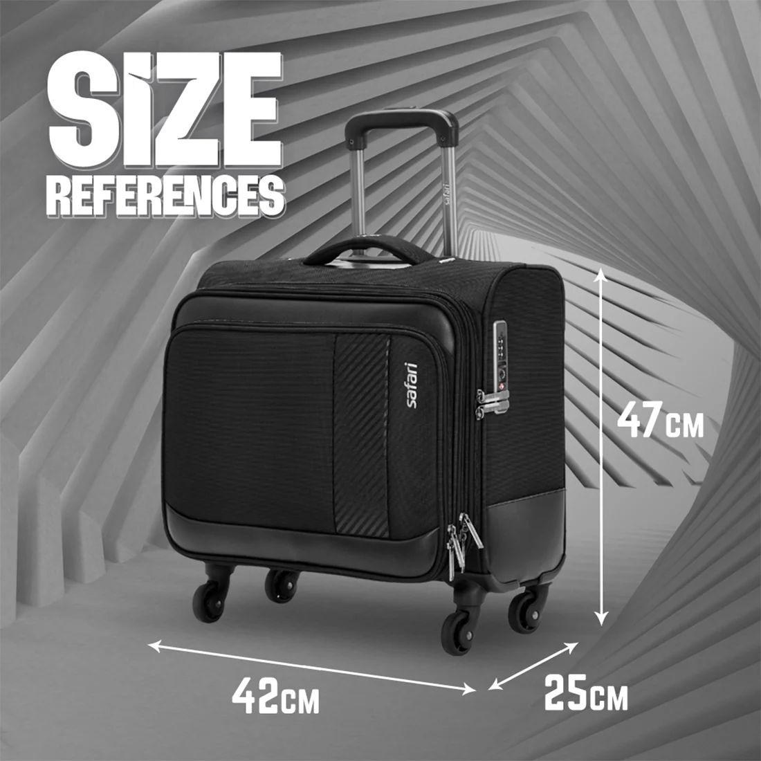 Safari Ascent Black Overnighter Laptop Trolley Bag with TSA Lock and Laptop Compartment - Image 7