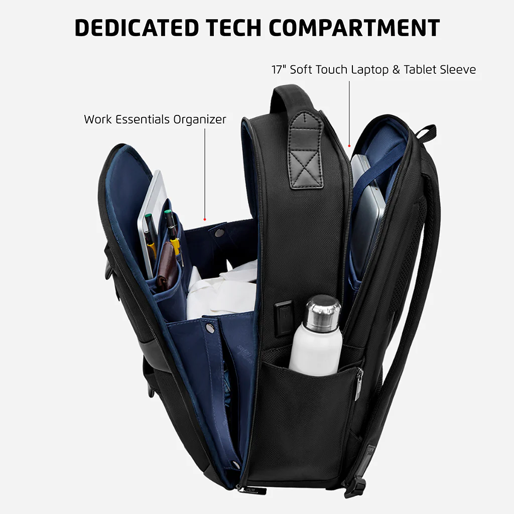 Safari Astral 27L Black Formal Backpack with Laptop Sleeve - Image 4