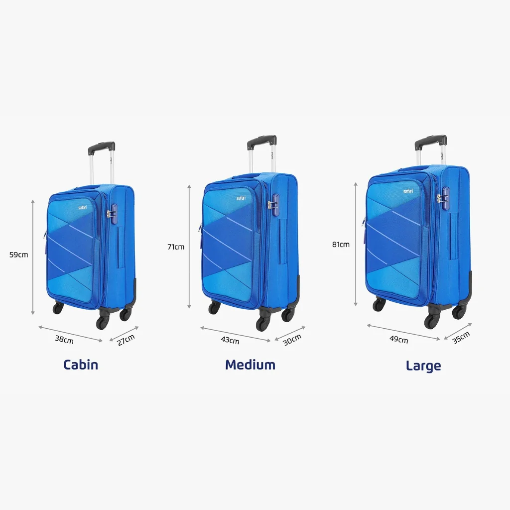 Safari Avenue Blue Trolley Bag with Expander & 360° Wheels - Image 26
