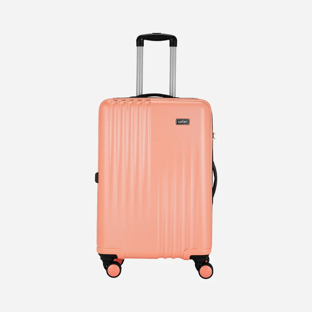 Safari City Miles Mud Coral Trolley Bag with Anti-theft Zipper and Dual Wheels - Image 24