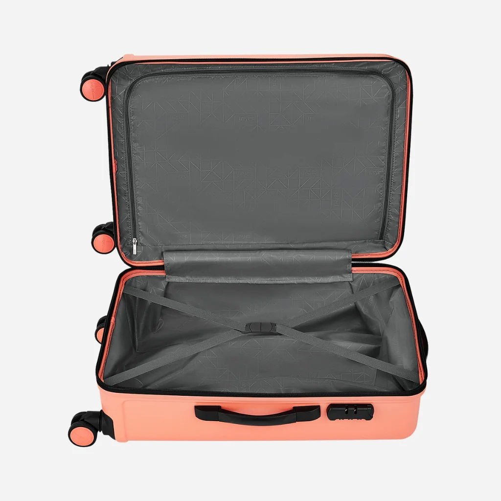 Safari City Miles Mud Coral Trolley Bag with Anti-theft Zipper and Dual Wheels - Image 29