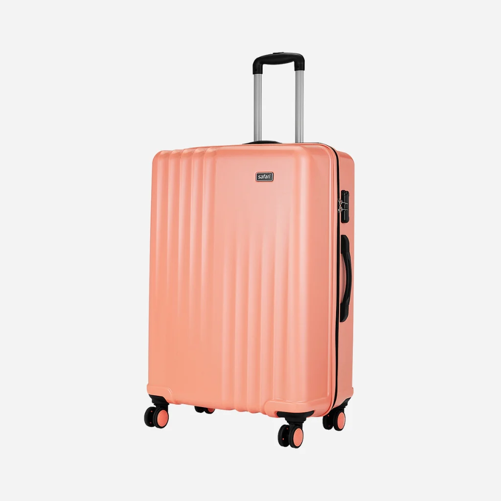 Safari City Miles Mud Coral Trolley Bag with Anti-theft Zipper and Dual Wheels - Image 31