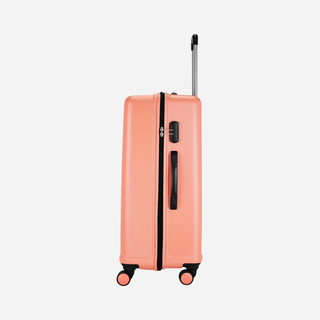 Safari City Miles Mud Coral Trolley Bag with Anti-theft Zipper and Dual Wheels - Image 42