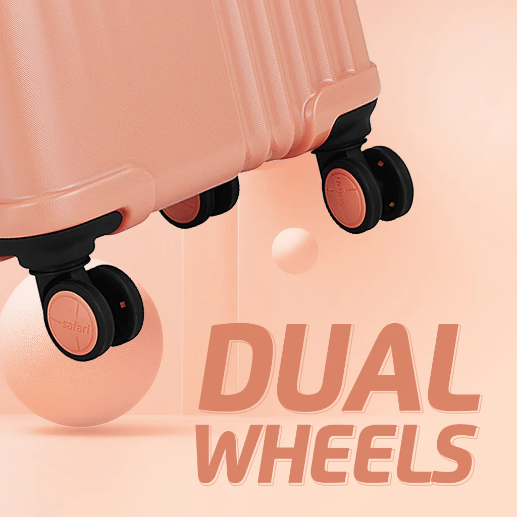 Safari City Miles Mud Coral Trolley Bag with Anti-theft Zipper and Dual Wheels - Image 5