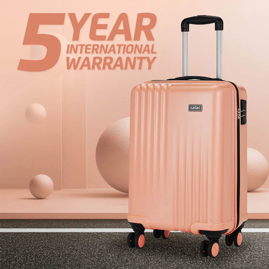 Safari City Miles Mud Coral Trolley Bag with Anti-theft Zipper and Dual Wheels - Image 8