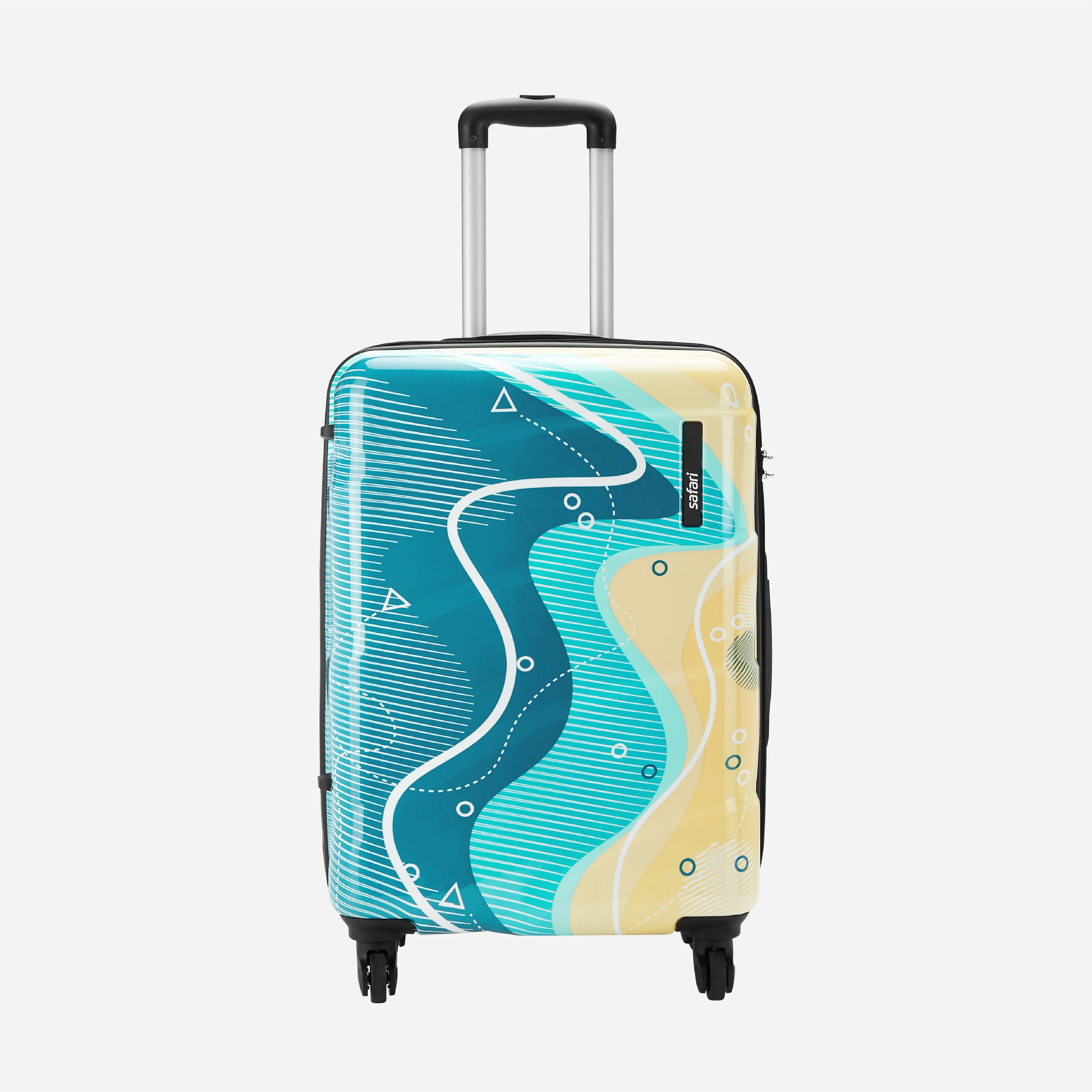 Safari Coastline Printed Trolley Bag with Anti Theft Zipper - Image 3