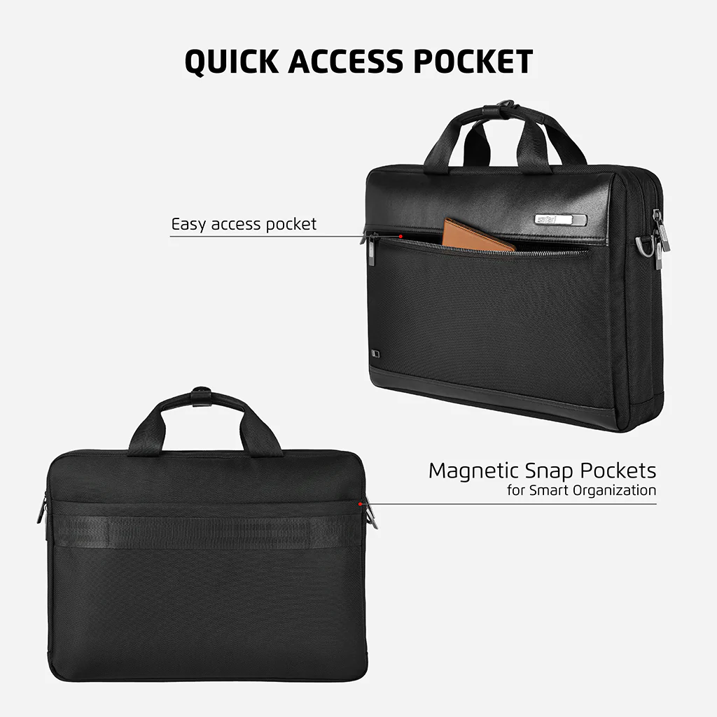 Safari Crest Messenger Bag with Dual compartments - Black - Image 3