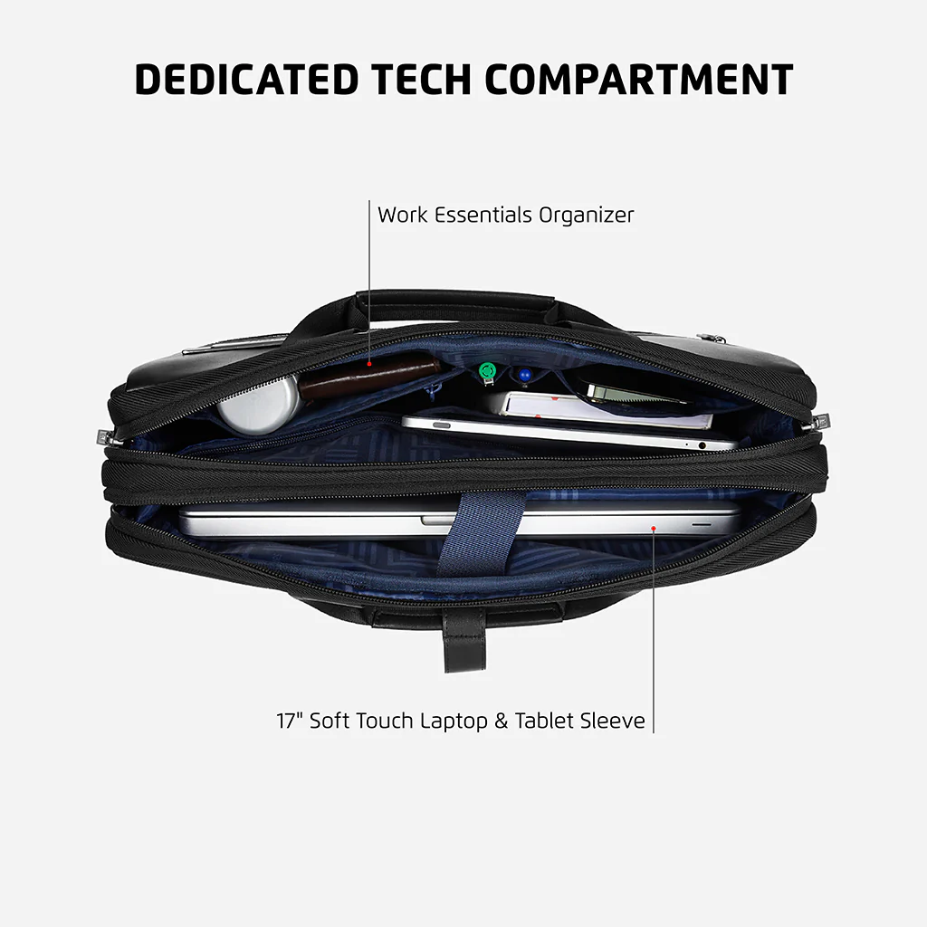 Safari Crest Messenger Bag with Dual compartments - Black - Image 4