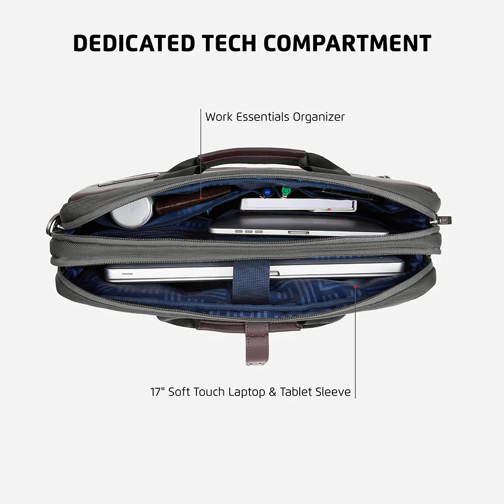 Safari Crest Messenger Bag with Dual compartments - Grey - Image 3