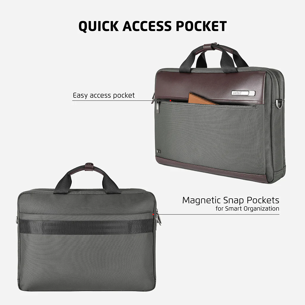 Safari Crest Messenger Bag with Dual compartments - Grey - Image 4